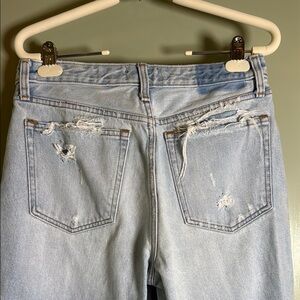 Abercrombie & Fitch Blue Ankle Cropped Jeans Distressed High-Waisted